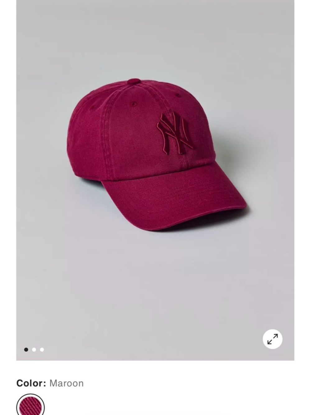 New York Yankees Maroon Classic Baseball Cap Wine color Adjustable